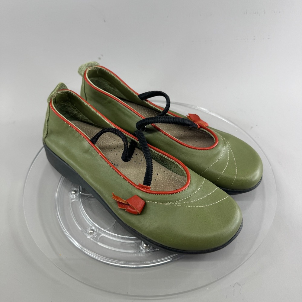 Arcopedico Womens Mary Jane Green Leather Comfort Flats Portugal Size 39 8 8.5